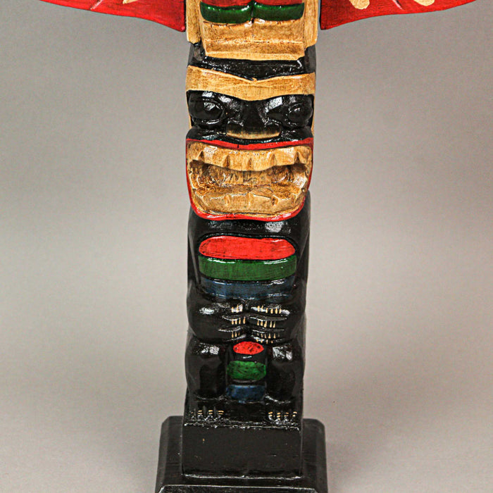 Brown - Image 7 - Handcrafted Northwest Coast Style Eagle Totem Pole Sculpture: Wooden Artistry in Primitive Decor, 20 Inches
