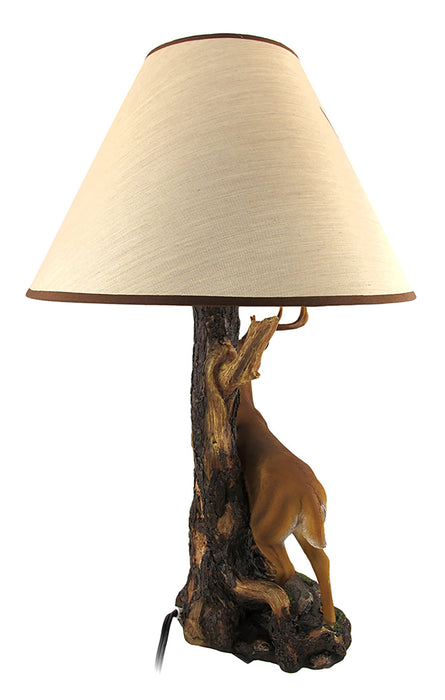`Champion` 12 Point Buck Table Lamp with Deer Printed Shade Western Décor Image 4