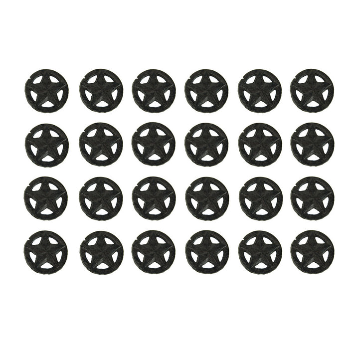 Set of 24 Rustic Brown Cast Iron Western Star Drawer Pulls and Cabinet Knobs - Perfect for Cabinets, Dressers, and Closet