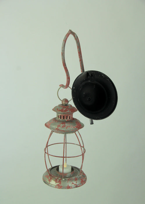 Red - Image 3 - Rustic Red Distressed Metal Wall-Mounted Lantern Candle Sconce - Vintage Charm for Western and Farmhouse
