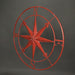 Coral - Image 3 - Distressed Finish Coral Orange Metal Nautical Compass Rose Indoor Outdoor Wall Hanging - Metal Wall Décor