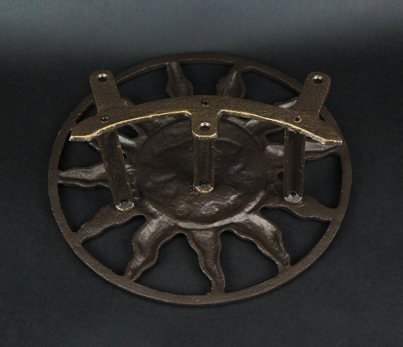 Bronze - Image 6 - Bronze Finish Cast Iron Sun Face Garden Hose Holder - 12 Inches in Diameter - Decorative Wall-Mounted
