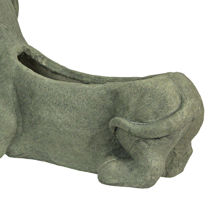 Grey - Image 8 - Charming Rustic Distressed Grey Stone Finish Dachshund Dog Indoor or Outdoor Decor Planter Doxie Plant Pot -