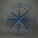 Aegean Blue Distressed Finish Large Metal Nautical Compass Rose Wall Art Sculpture - Beautiful Coastal Indoor/Outdoor Decor -