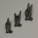 Brown - Image 5 - Set of 3 Brown Cast Iron Hand Gesture Wall Hooks: Quirky and Fun Key or Towel Hangers Standing at 4 Inches