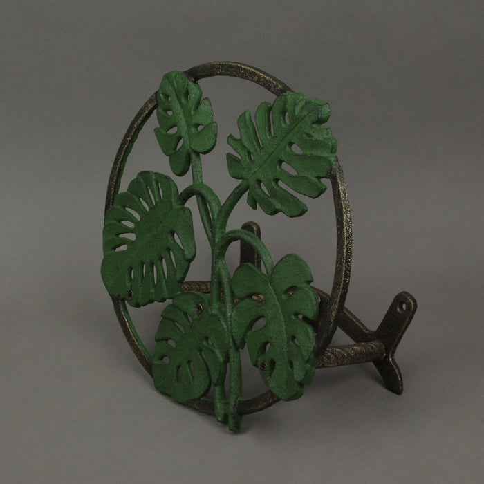 Monstera Leaf - Image 5 - Green Monstera Leaf Cast Iron Wall-Mounted Garden Hose Holder - Stylish and Functional Decorative