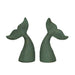 Green - Image 1 - Set of 2 Nautical Cast Iron Whale Tail Decorative Bookends for Home Decor, Coastal Themed Shelves, and