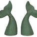 Green - Image 2 - Set of 2 Nautical Cast Iron Whale Tail Decorative Bookends for Home Decor, Coastal Themed Shelves, and