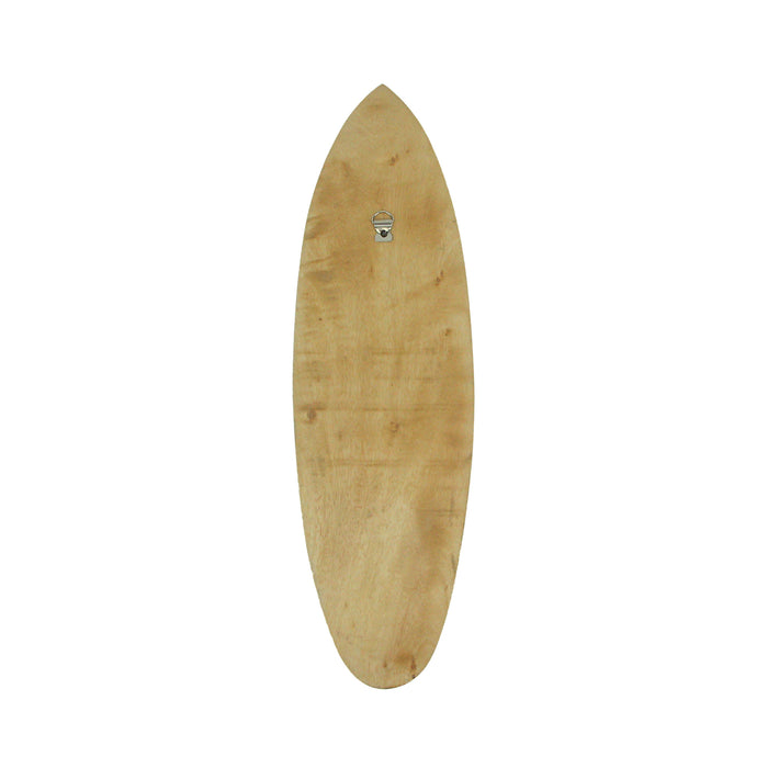 Set of 2 Handcrafted Wooden Surfboard Wall Decor with Tribal Gecko and Sea Turtle Design - Captivating Island-Inspired