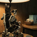 21-Inch High Caribbean Pirate Skeleton Table Lamp with Treasure Map Shade - Seafaring Bedroom Light for Nautical Adventurers