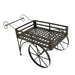 Metal - Image 1 - Charming Rustic Brown Metal Wagon Cart Plant Stand and Flower Holder - Transform Your Indoor and Outdoor