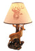 `Champion` 12 Point Buck Table Lamp with Deer Printed Shade Western Décor Image 1