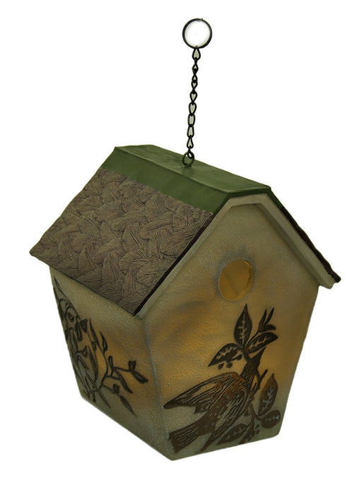 Elegant Rustic LED Hanging Birdhouse Accent Lamp Image 1