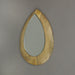 Hand-Carved Wood Frame Teardrop Wall Mirror with Natural Finish - Rustic Bohemian Style Home Decor in Bathrooms, Living