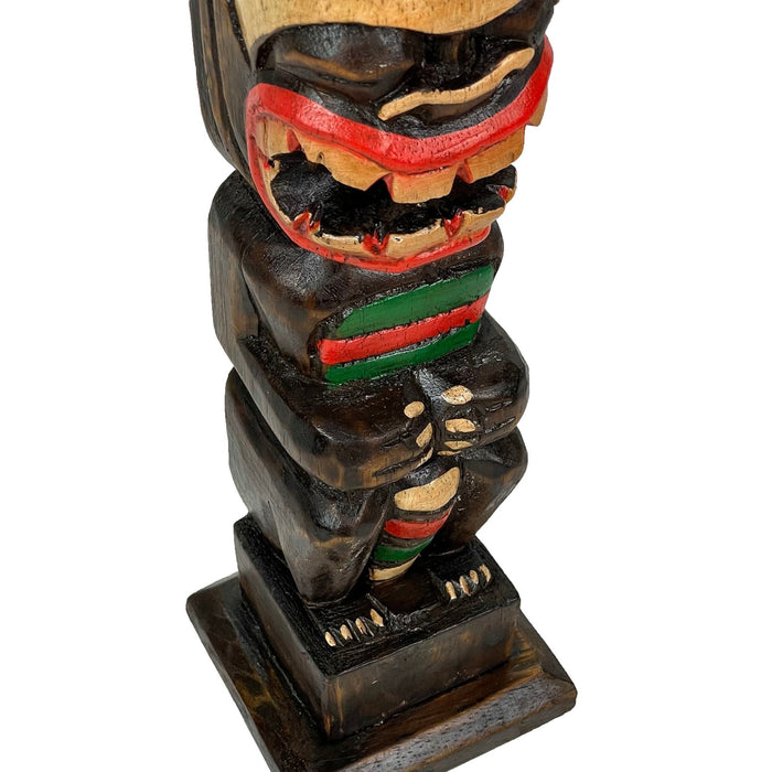 Light Brown - Image 11 - Hand-Painted and Carved Light Brown Northwest Coast Style Eagle Totem Pole Sculpture: Wooden
