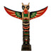 Light Brown - Image 1 - Hand-Painted and Carved Light Brown Northwest Coast Style Eagle Totem Pole Sculpture: Wooden Artistry