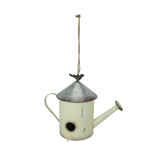 Rustic Hanging Decorative Watering Can Metal Birdhouse Farmhouse Home Garden Decor 11.25 Inches High Image 1