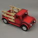 Red - Image 2 - Rustic Metal and Wood Antique Farm Pickup Truck Plant Stand 15.5 Inches Long - Red