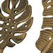 Gold - Image 3 - Zeckos Tropical Leaf Metal Wall Art - Set of 3 Decorative Wall Hooks, Gold Finish - Charming 6.25" Leaves -