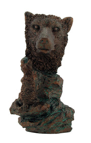 Bronzed Finish Resin Wolf Bust Statue 7 Inches High Image 3