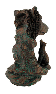 Bronzed Finish Resin Wolf Bust Statue 7 Inches High Image 4