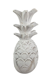 10 Inch White Pineapple Hanging Wall Art Carved Wood Sculpture Home Decor Plaque Image 1