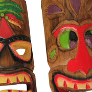 10 Piece Polynesian Party Hand Carved Wooden Island Wall Hanging Tiki Masks -10 Inches High - Artisan Crafted - Perfect for