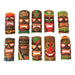 10 Piece Polynesian Party Hand Carved Wooden Island Wall Hanging Tiki Masks -10 Inches High - Artisan Crafted - Perfect for