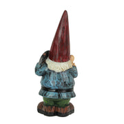 12 Inch High Angry Garden Gnome Holding Pick Axe Decorative Yard Statue - Rude Hand Gesture Indoor / Outdoor Hand-Painted