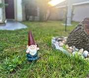 12 Inch High Angry Garden Gnome Holding Pick Axe Decorative Yard Statue - Rude Hand Gesture Indoor / Outdoor Hand-Painted