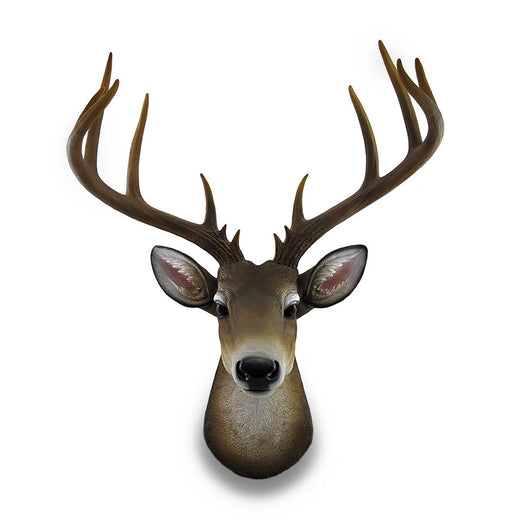 12 Point Buck Deer Head Bust Wall Hanging Lodge Decor Trophy Mount 23.5 Inches Image 2