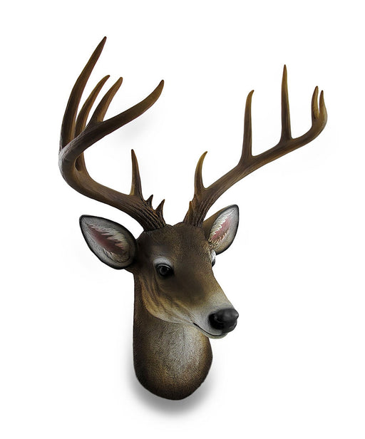 12 Point Buck Deer Head Bust Wall Hanging Lodge Decor Trophy Mount 23.5 Inches Image 1