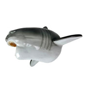 16 Inch Great White Shark Head Wall Mount Trophy Resin Sculpture, Nautical Coastal Gray and White Wall Decor for Beach House,