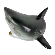16 Inch Great White Shark Head Wall Mount Trophy Resin Sculpture, Nautical Coastal Gray and White Wall Decor for Beach House,