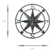 Distressed Metal Nautical Compass Rose Wall Décor - Rustic 20-Inch Diameter Hanging Art with Vintage Black Enamel Finish -