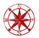 Red - Image 1 - Vintage Distressed Red Enamel Finish Metal Nautical Compass Rose Wall Hanging Art Decor - 20 Inches in