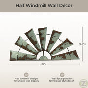 Gray - Image 5 - Vintage Weathered Galvanized Metal Half Windmill Wall Sculpture: Rustic Farmhouse Charm for Living Rooms,