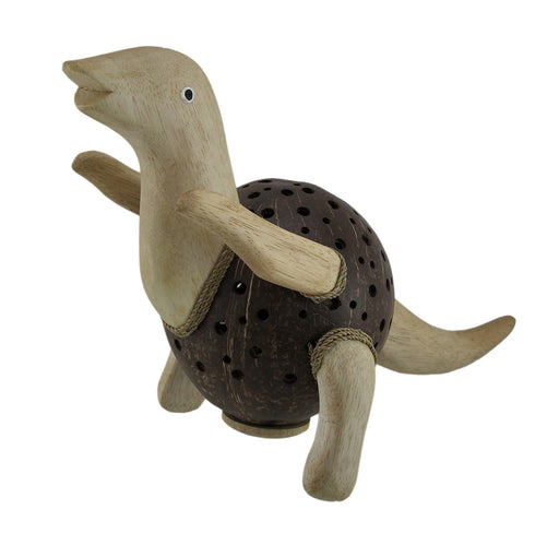Dinosaurus Rex Wood & Coconut Shell Coin Bank Image 1