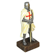 Medieval Templar Knight in Battle Armor Painted Resin Statue Figurine - 10 Inches High - Capturing the Spirit of Medieval