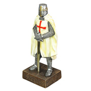Medieval Templar Knight in Battle Armor Painted Resin Statue Figurine - 10 Inches High - Capturing the Spirit of Medieval