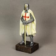 Medieval Templar Knight in Battle Armor Painted Resin Statue Figurine - 10 Inches High - Capturing the Spirit of Medieval
