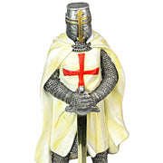 Medieval Templar Knight in Battle Armor Painted Resin Statue Figurine - 10 Inches High - Capturing the Spirit of Medieval
