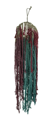 Pink and Blue Dip Dyed Boho Cotton Macrame Dream Catcher Image 1