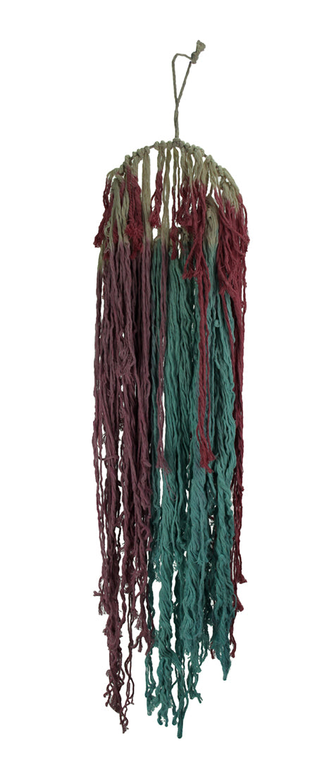 Pink and Blue Dip Dyed Boho Cotton Macrame Dream Catcher Image 1