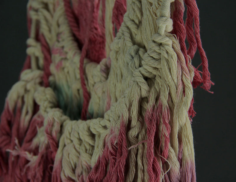 Pink and Blue Dip Dyed Boho Cotton Macrame Dream Catcher Image 3