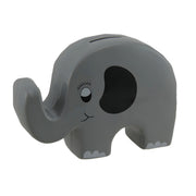 Whimsical Gray Ceramic Elephant Kids Money Bank Image 1