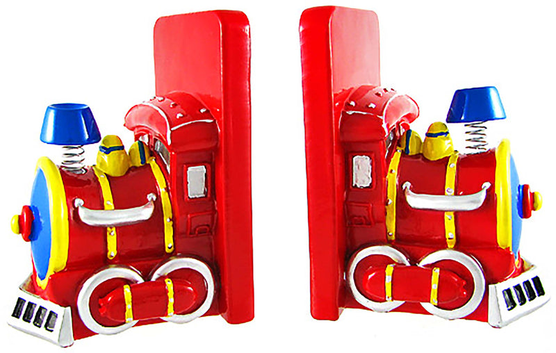 Charming Red Train Engine Bookends Image 1