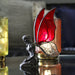 1 - Image 4 - Kneeling Fairy Pewter Figurine - Intricately Crafted - Adorned with Red and White Glass Wings, 5.75 Inches High