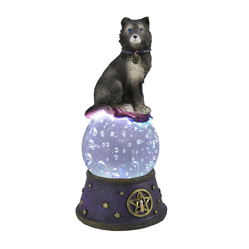 Majestic Wolf LED Lighted Crystal Ball Statue Pagan Wicca Pentacle Image 1