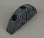 Enchanting Gothic Triple Taper Candle Holder with Grey Stone Finish and Endless Knot Design - 8 Inches Long -  A Darkly